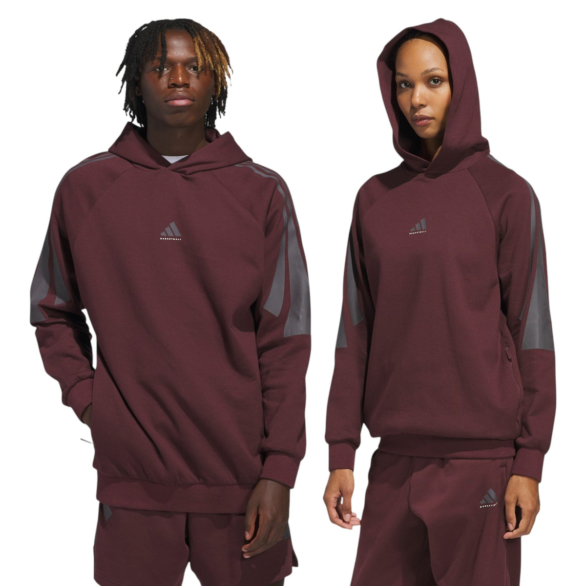 adidas Basketball Spacer Hoodie - Burgundy