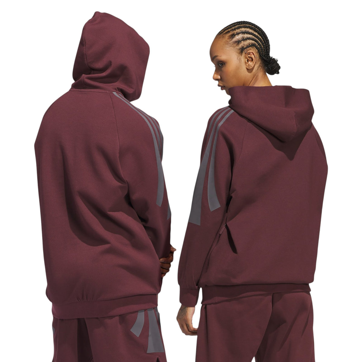adidas Basketball Spacer Hoodie - Burgundy