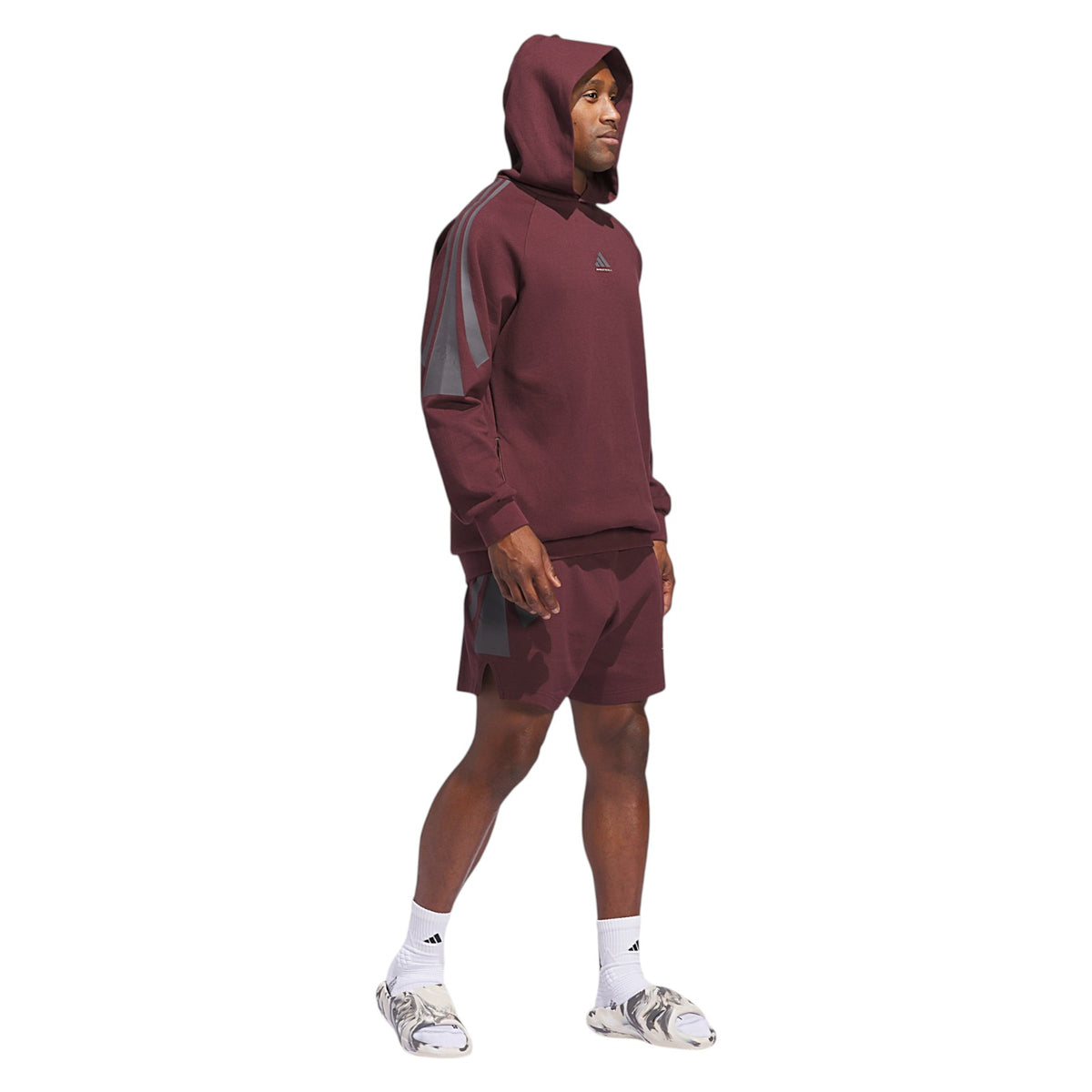 adidas Basketball Spacer Hoodie - Burgundy