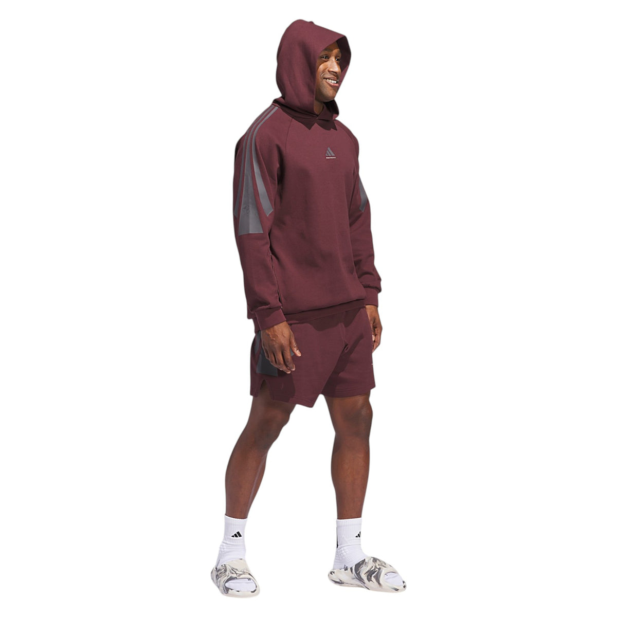 adidas Basketball Spacer Hoodie - Burgundy