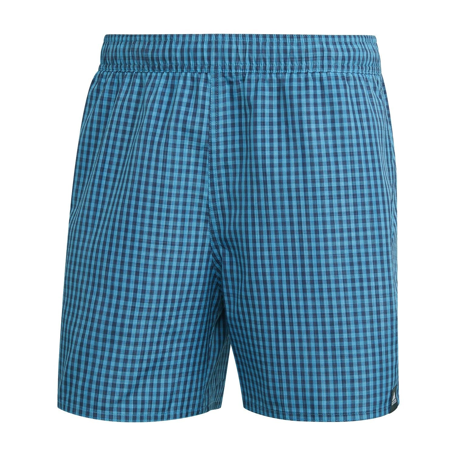 adidas Check CLX Swim Shorts - Shock Cyan Blue - ViaductClothing -  -  