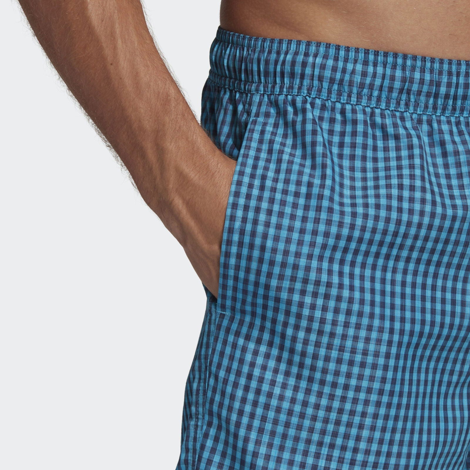 adidas Check CLX Swim Shorts - Shock Cyan Blue - ViaductClothing -  -  