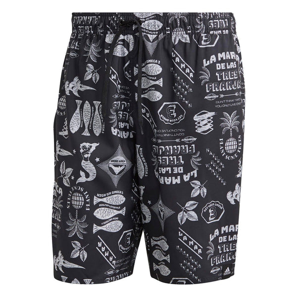 adidas Classic-Length Graphic Swim Shorts - Black - ViaductClothing -  -  