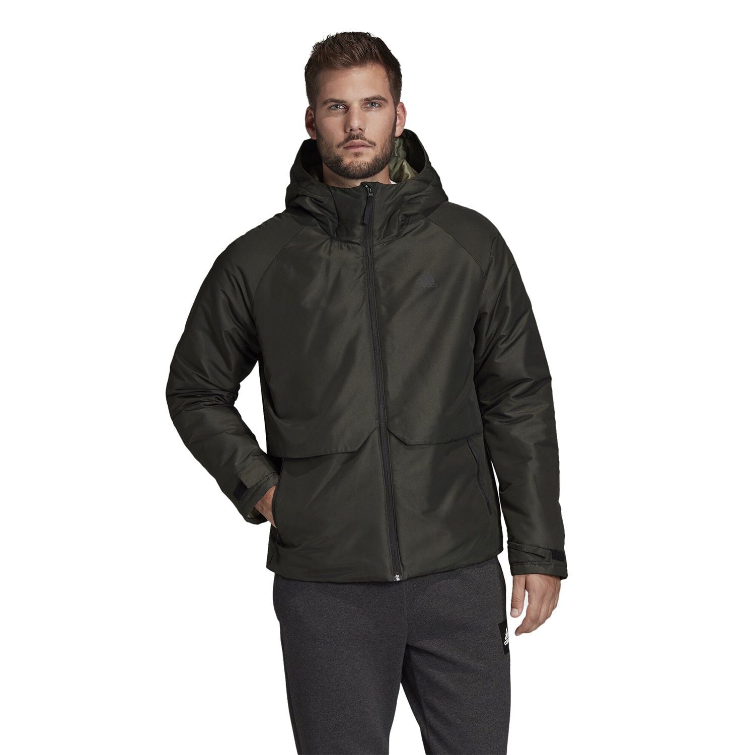 adidas DP Insulated Hooded Winter Jacket - Green - ViaductClothing -  -  