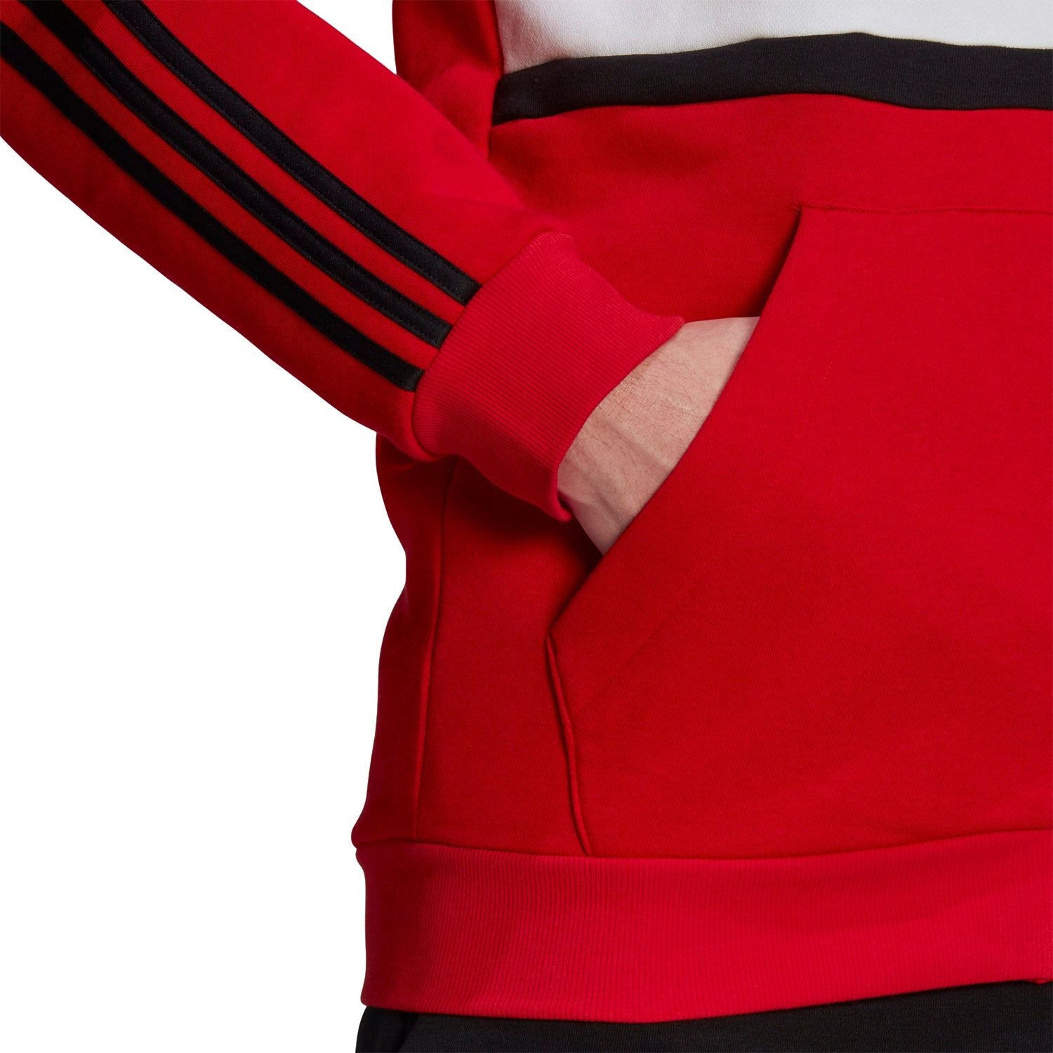 adidas Essentials Colorblock Logo Hoodie - Red - ViaductClothing -  -  