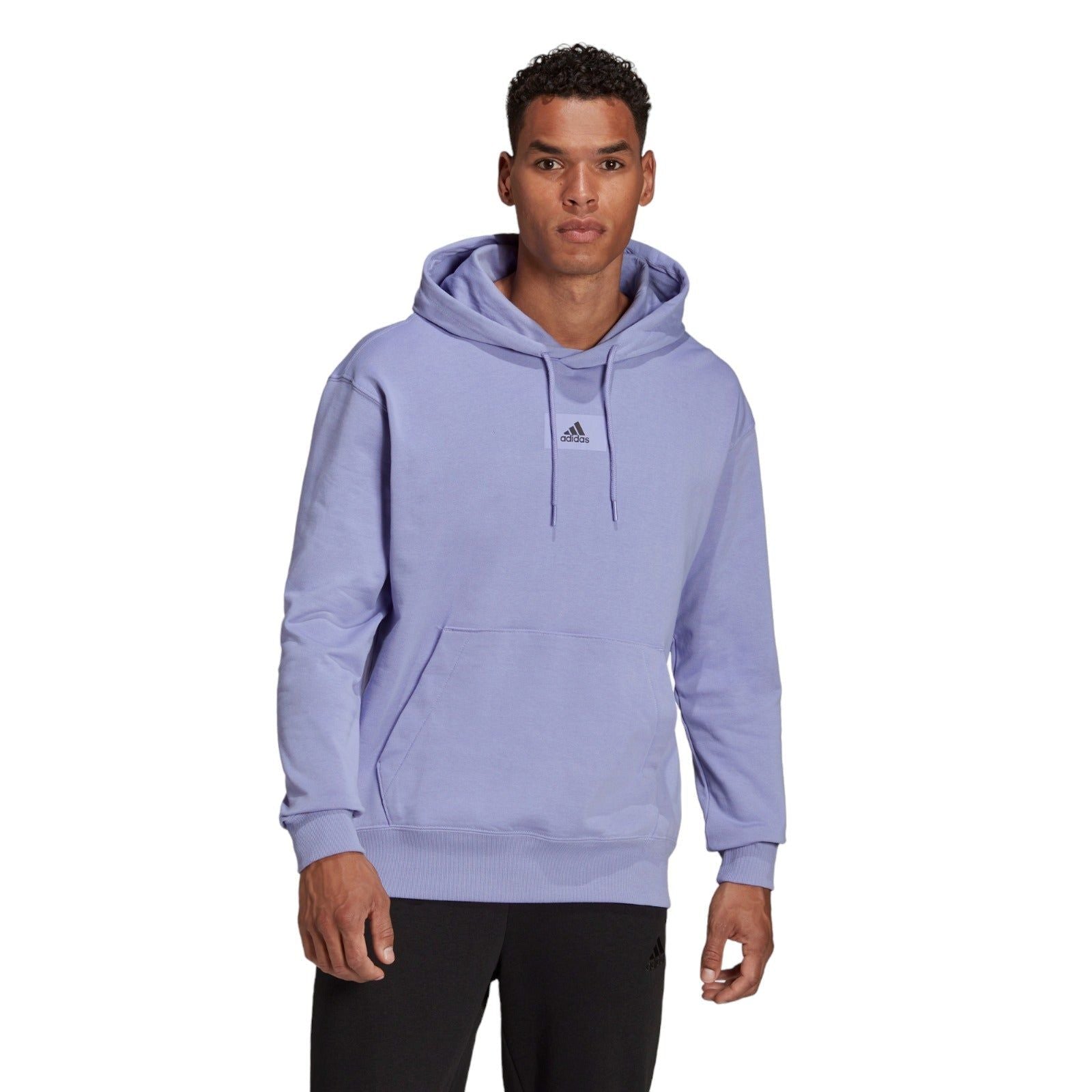 adidas Essentials FeelVivid Cotton French Terry Drop Shoulder Hoodie - Purple - ViaductClothing -  -  