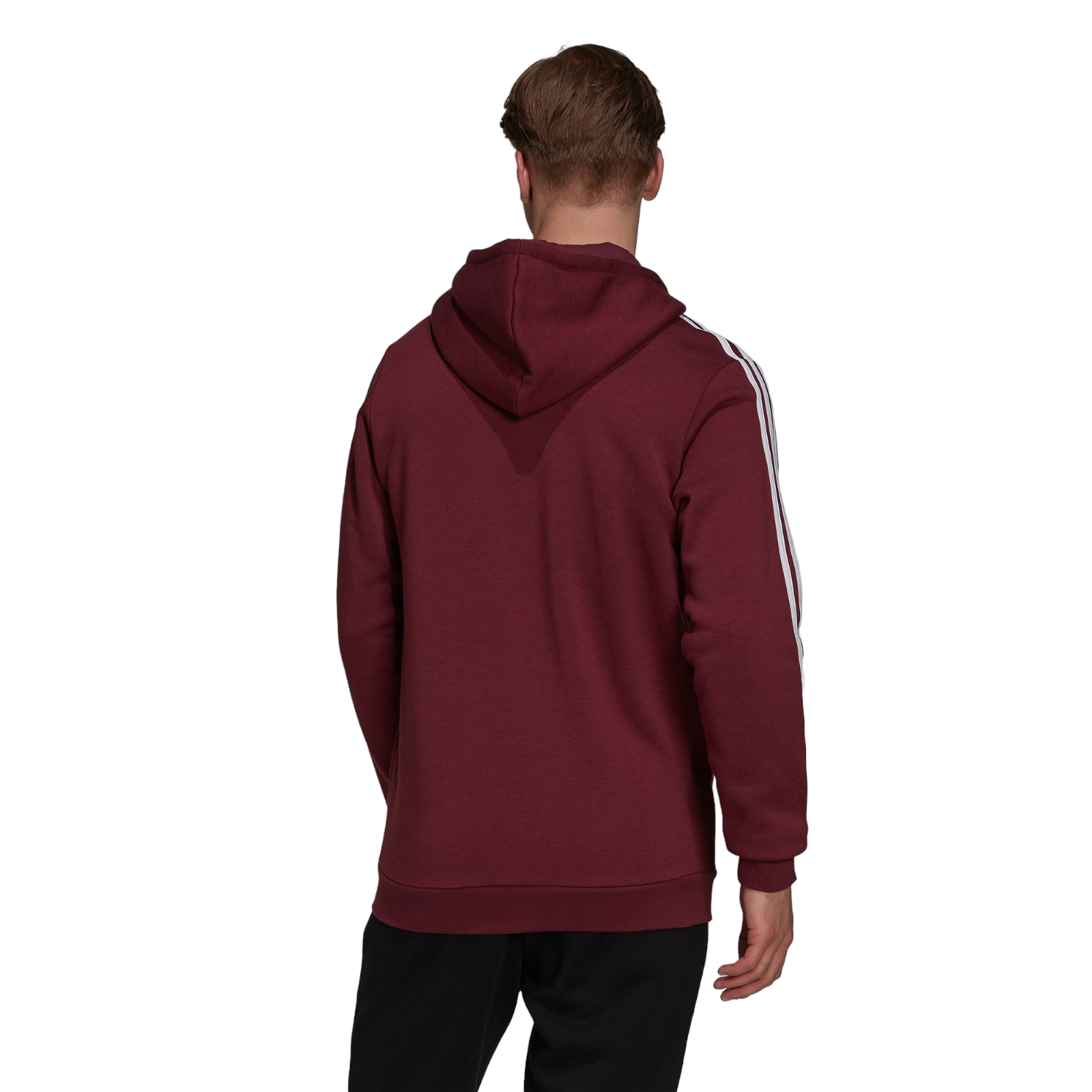 adidas Essentials Fleece 3-Stripes Full-Zip Hoodie - Victory Crimson - ViaductClothing -  -  