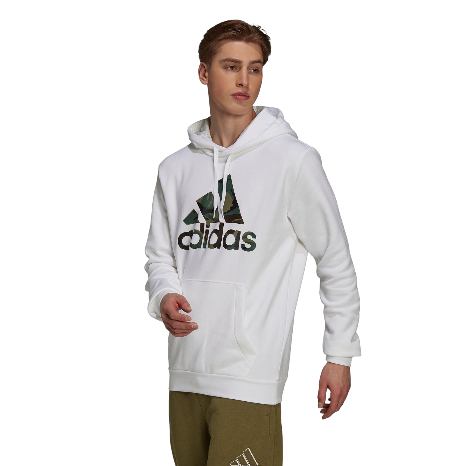adidas Essentials Fleece Camo-Print Hoodie - White - ViaductClothing -  -  
