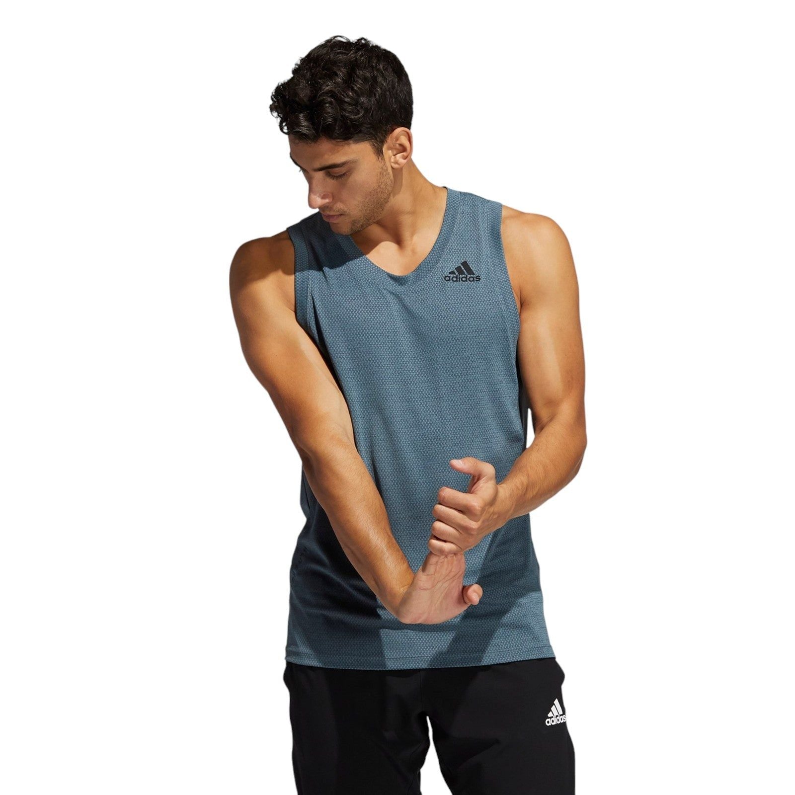 adidas HEAT.RDY 3-Stripes Tank Top - Blue - ViaductClothing -  -  