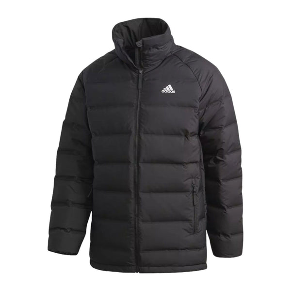 adidas Helionic Mid-Length Mens Down Jacket Winter Padded Coat - Black - ViaductClothing -  -  