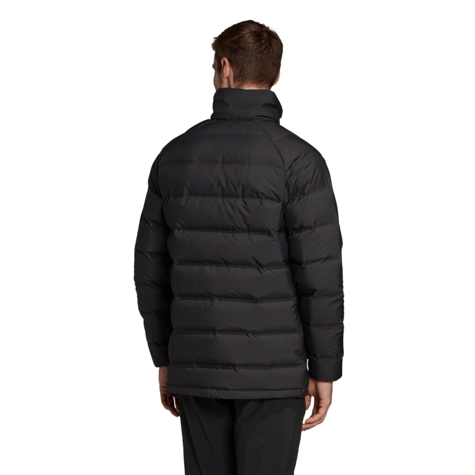 adidas Helionic Mid-Length Mens Down Jacket Winter Padded Coat - Black - ViaductClothing -  -  