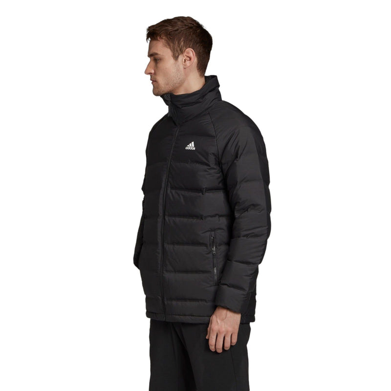 adidas Helionic Mid-Length Mens Down Jacket Winter Padded Coat - Black - ViaductClothing -  -  