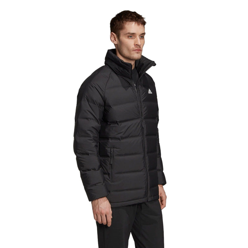 adidas Helionic Mid-Length Mens Down Jacket Winter Padded Coat - Black - ViaductClothing -  -  