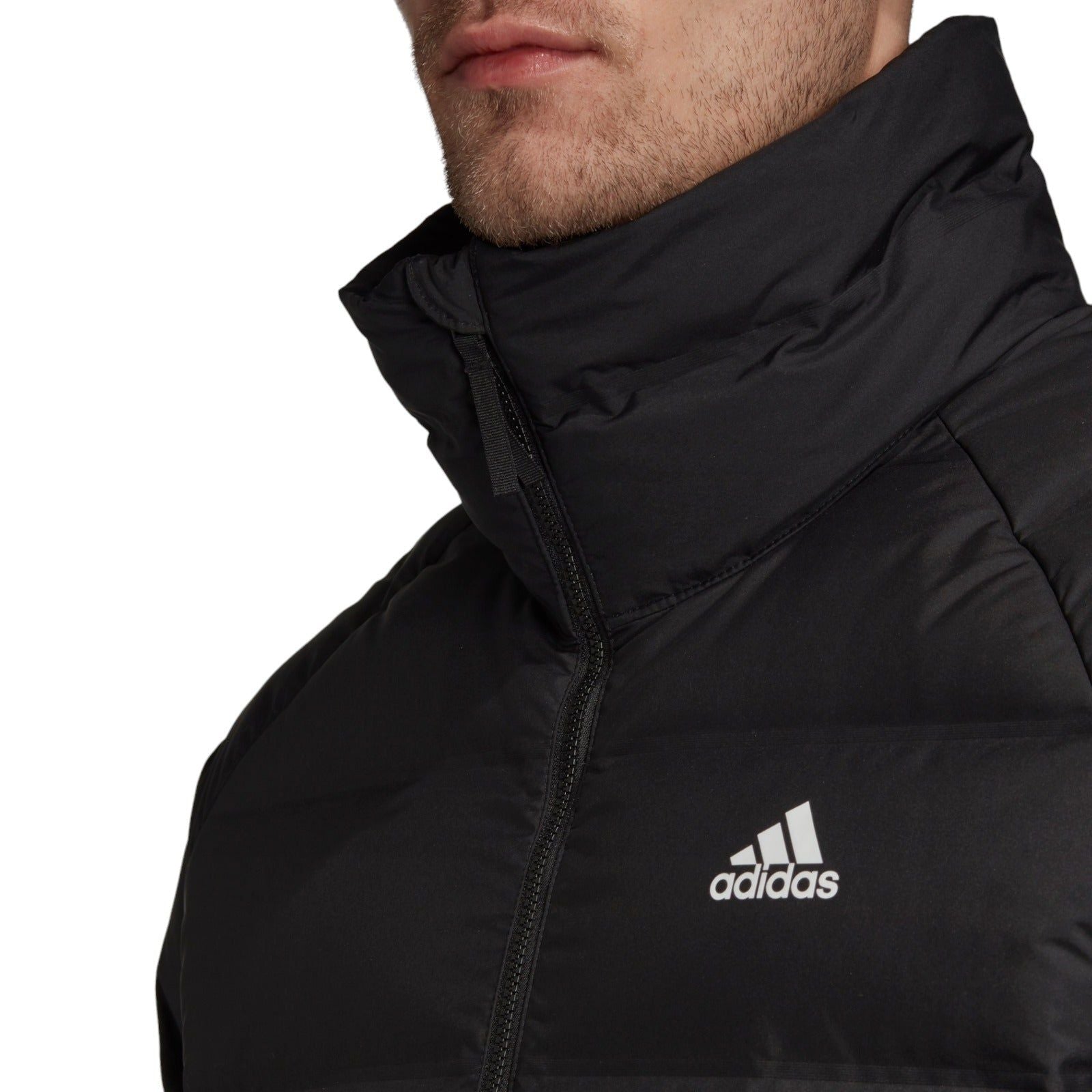 adidas Helionic Mid-Length Mens Down Jacket Winter Padded Coat - Black - ViaductClothing -  -  