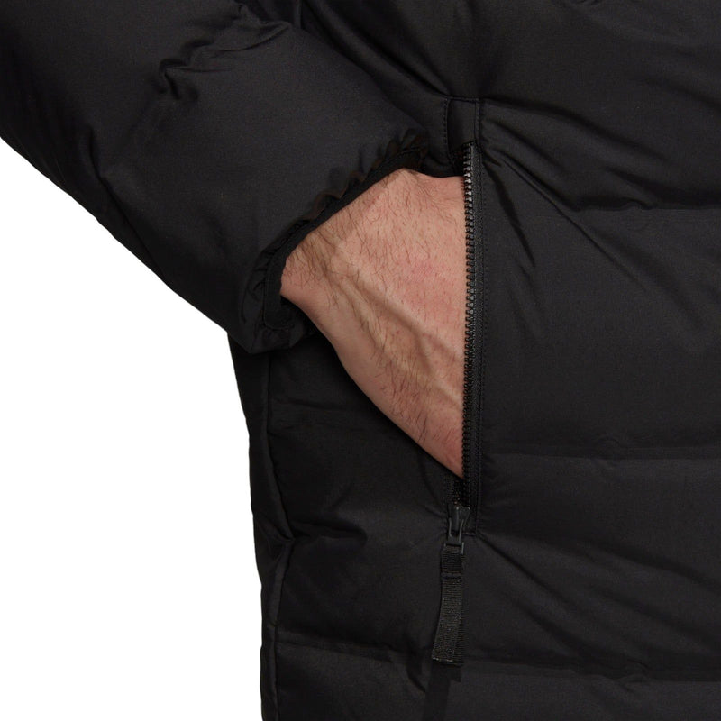 adidas Helionic Mid-Length Mens Down Jacket Winter Padded Coat - Black - ViaductClothing -  -  