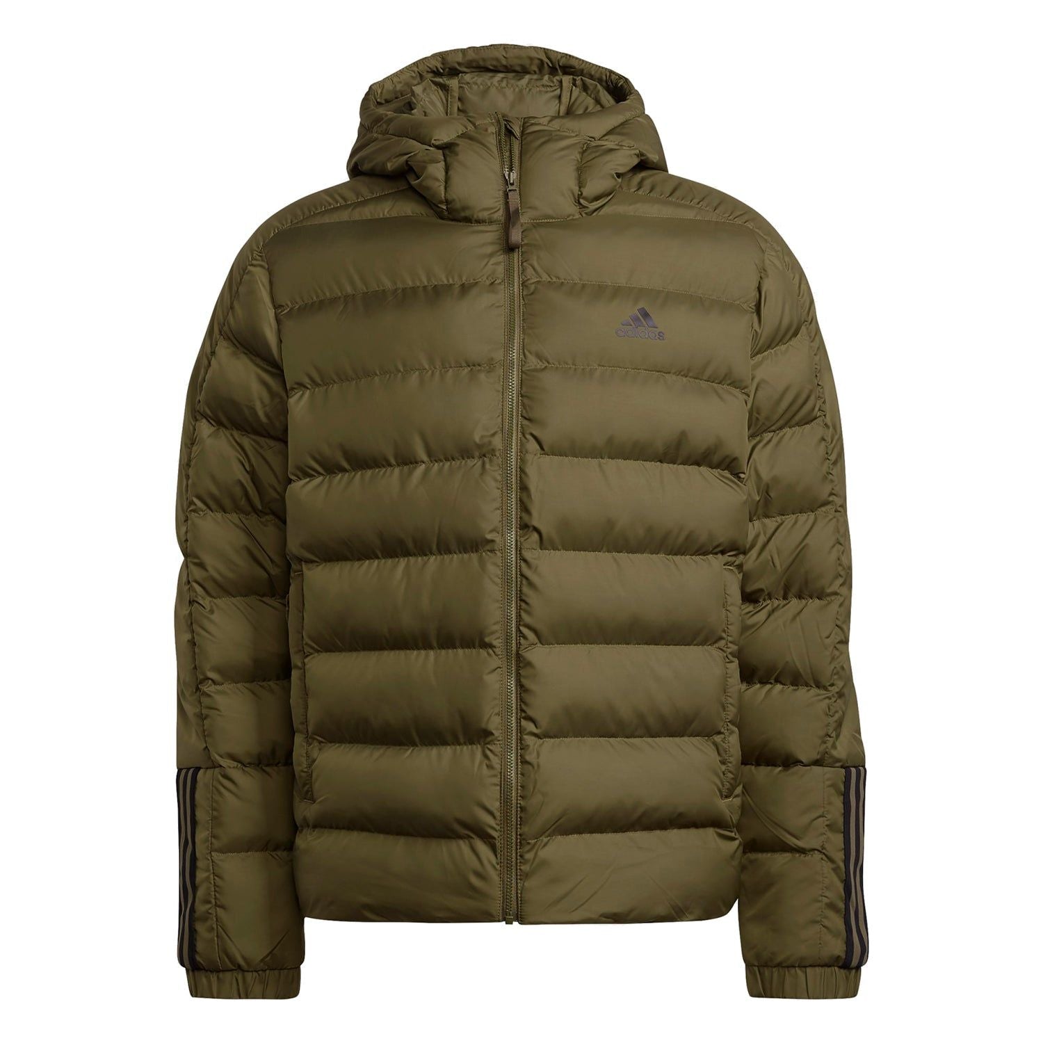 adidas Itavic 3-Stripes Midweight Hooded Jacket - Focus Olive - ViaductClothing -  -  