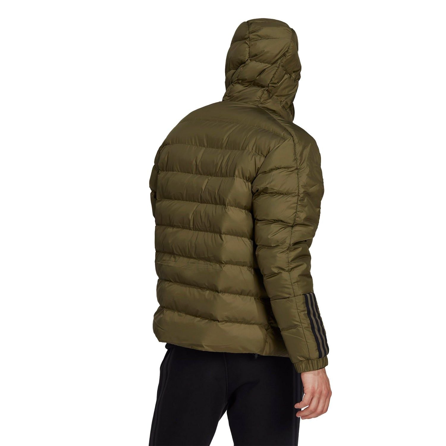 adidas Itavic 3-Stripes Midweight Hooded Jacket - Focus Olive - ViaductClothing -  -  