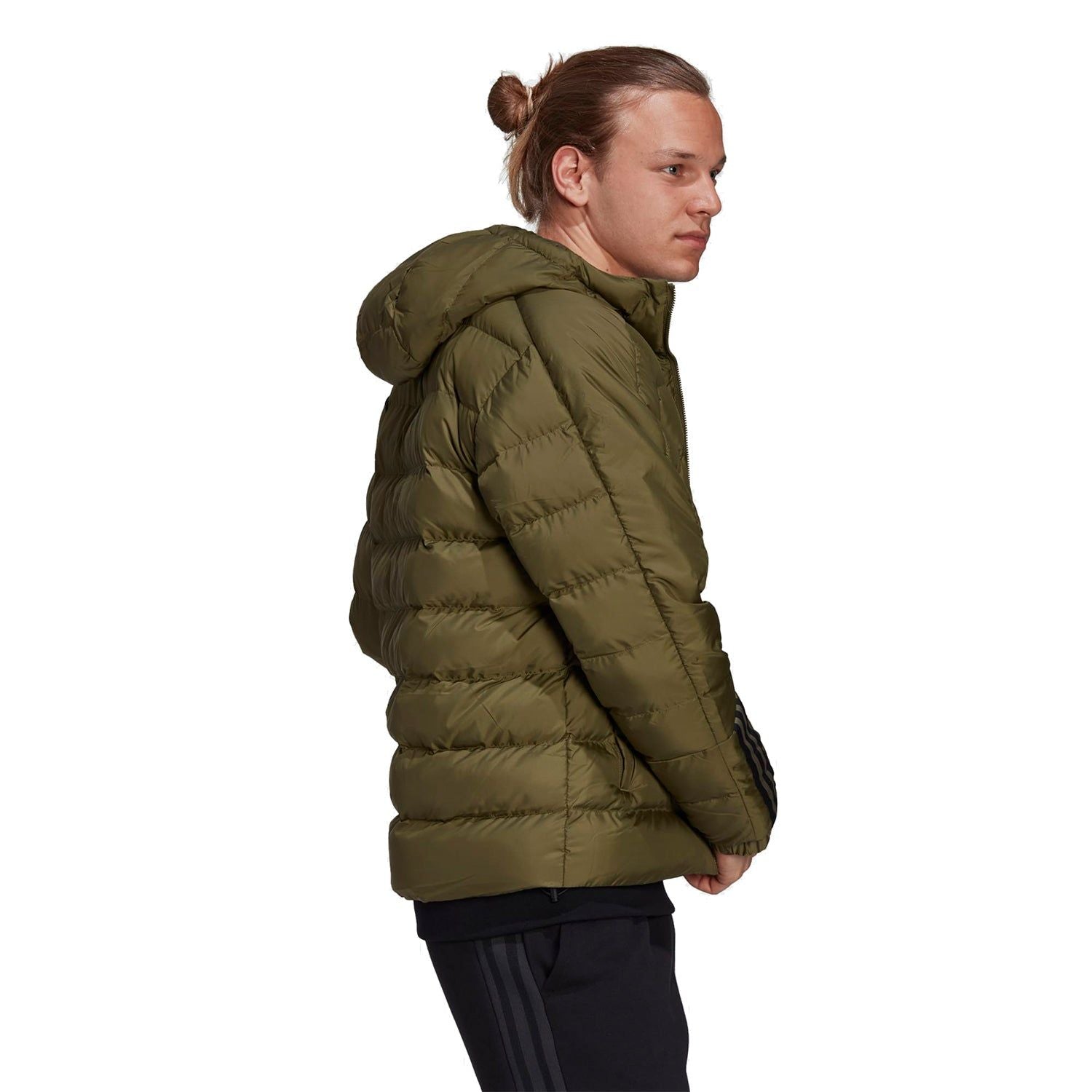 adidas Itavic 3-Stripes Midweight Hooded Jacket - Focus Olive - ViaductClothing -  -  