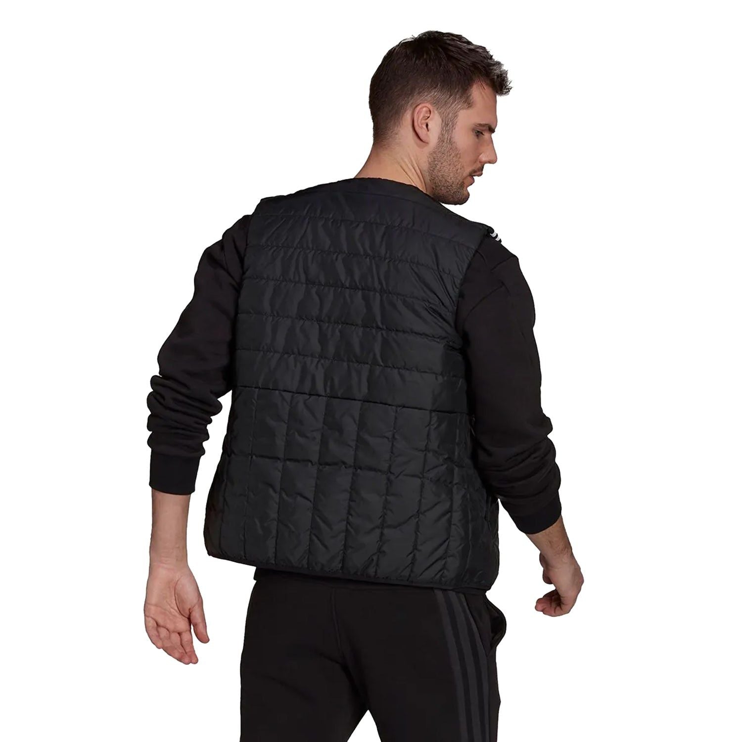 adidas Itavic 3 Stripe Puffer Gilet - Black - ViaductClothing -  -  