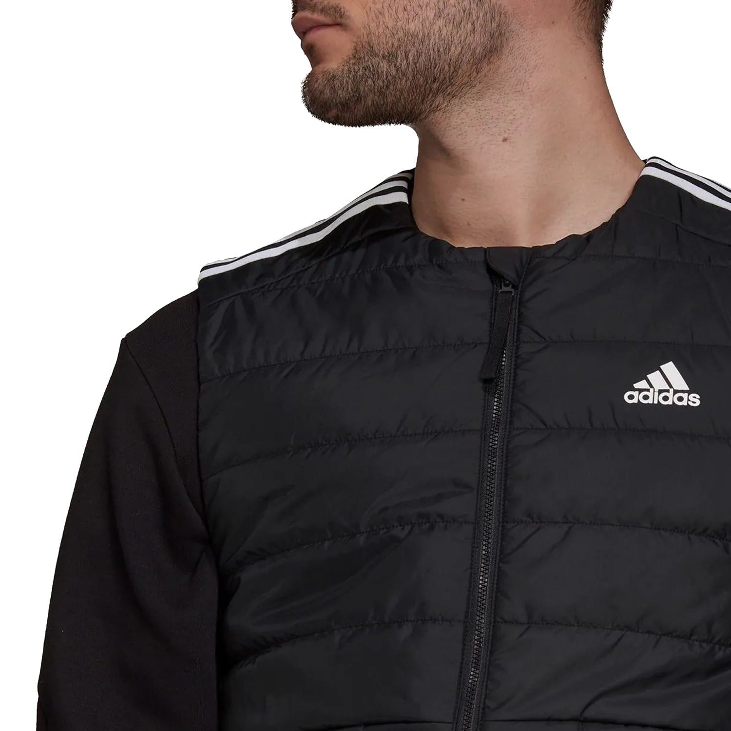 adidas Itavic 3 Stripe Puffer Gilet - Black - ViaductClothing -  -  