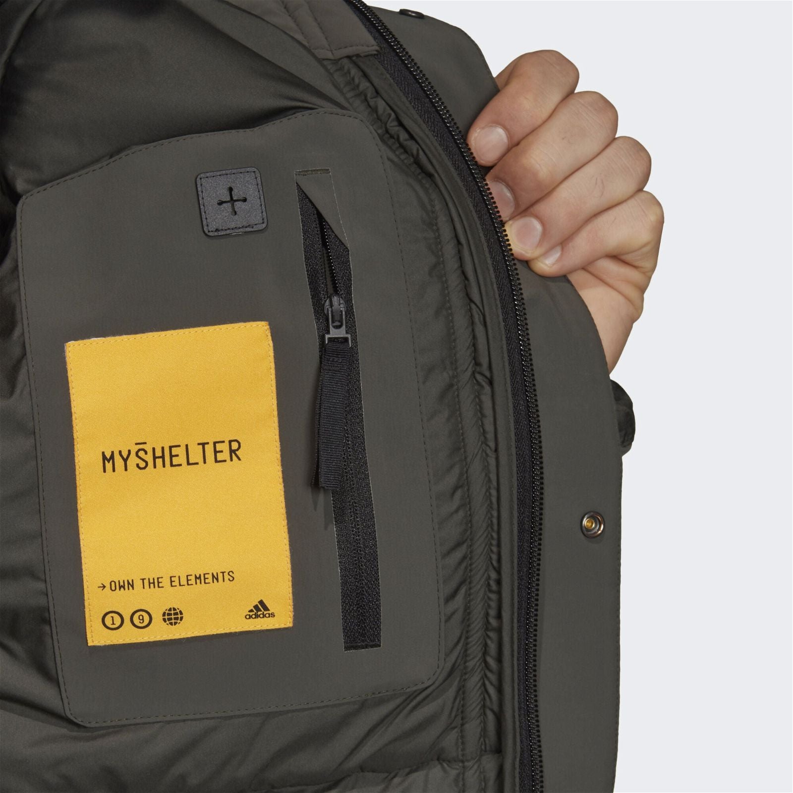 adidas MYSHELTER Climaheat Parka Down Jacket - Green - ViaductClothing -  -  