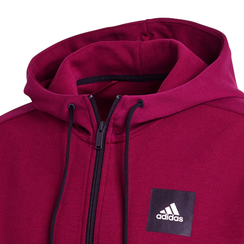adidas Must Haves Full-Zip Stadium Hoodie - Power Berry - ViaductClothing -  -  