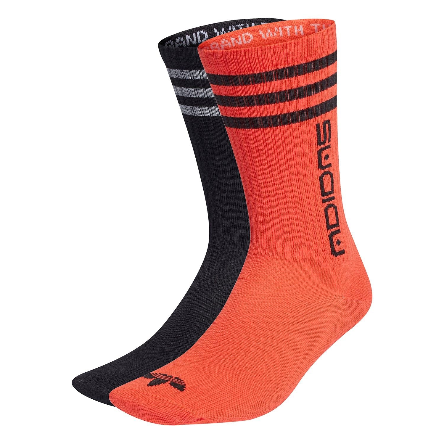 adidas Originals 2-Pack Symbol Crew Socks - Black Orange - ViaductClothing -  -  