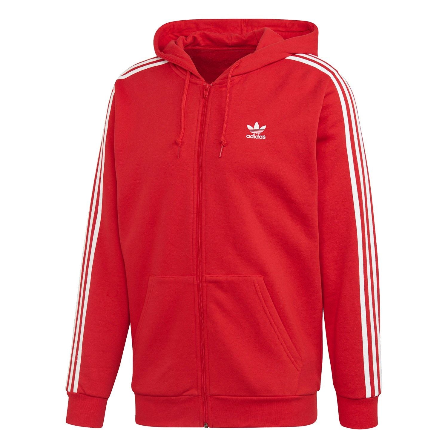 adidas Originals 3-Stripe Hoodie - Red - ViaductClothing -  -  