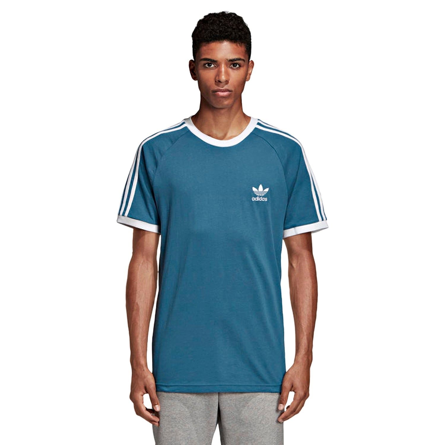 adidas Originals 3-Stripe T Shirt - Blanch Blue - ViaductClothing -  -  