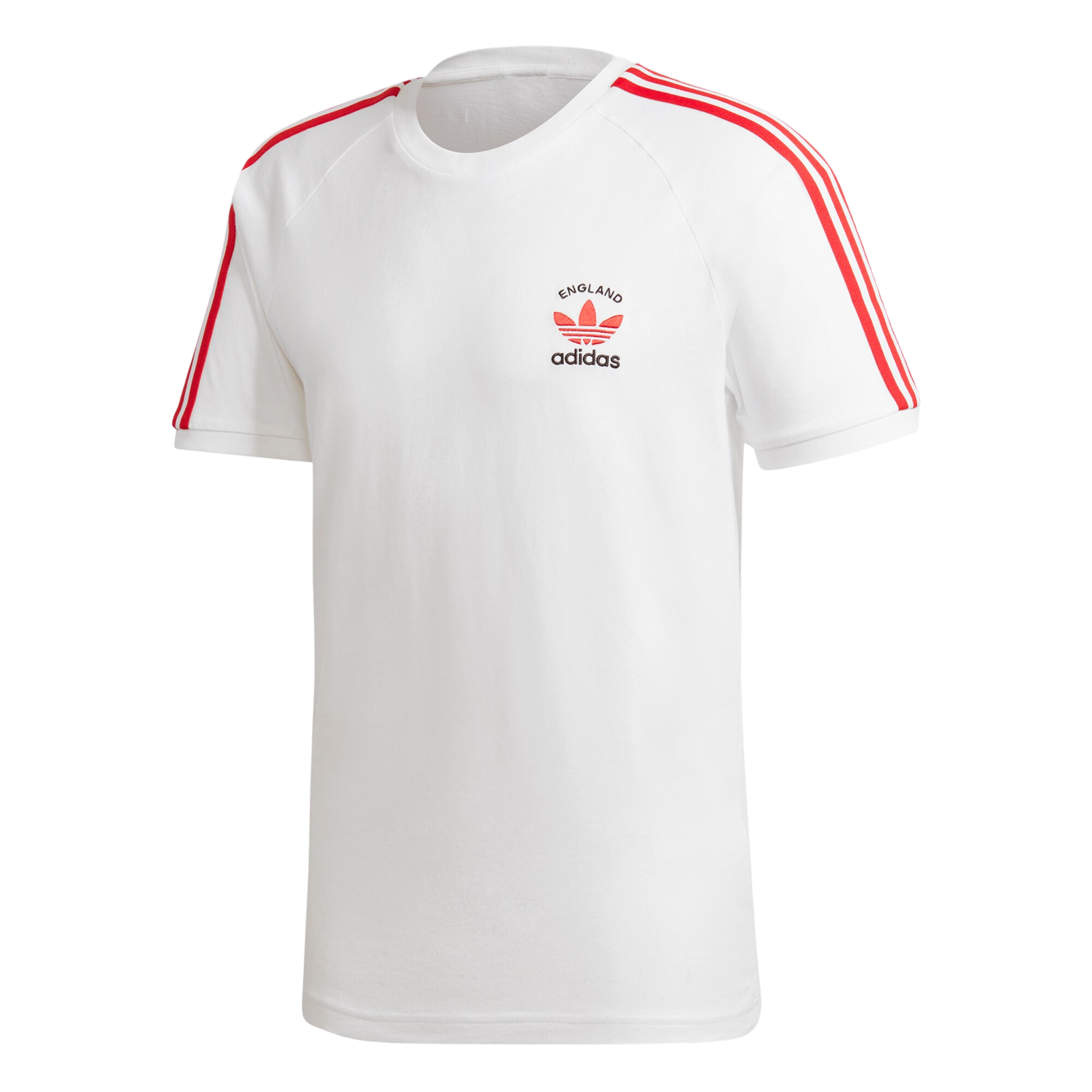 adidas Originals 3-Stripe Tee 'England' - White & Scarlet - ViaductClothing -  -  