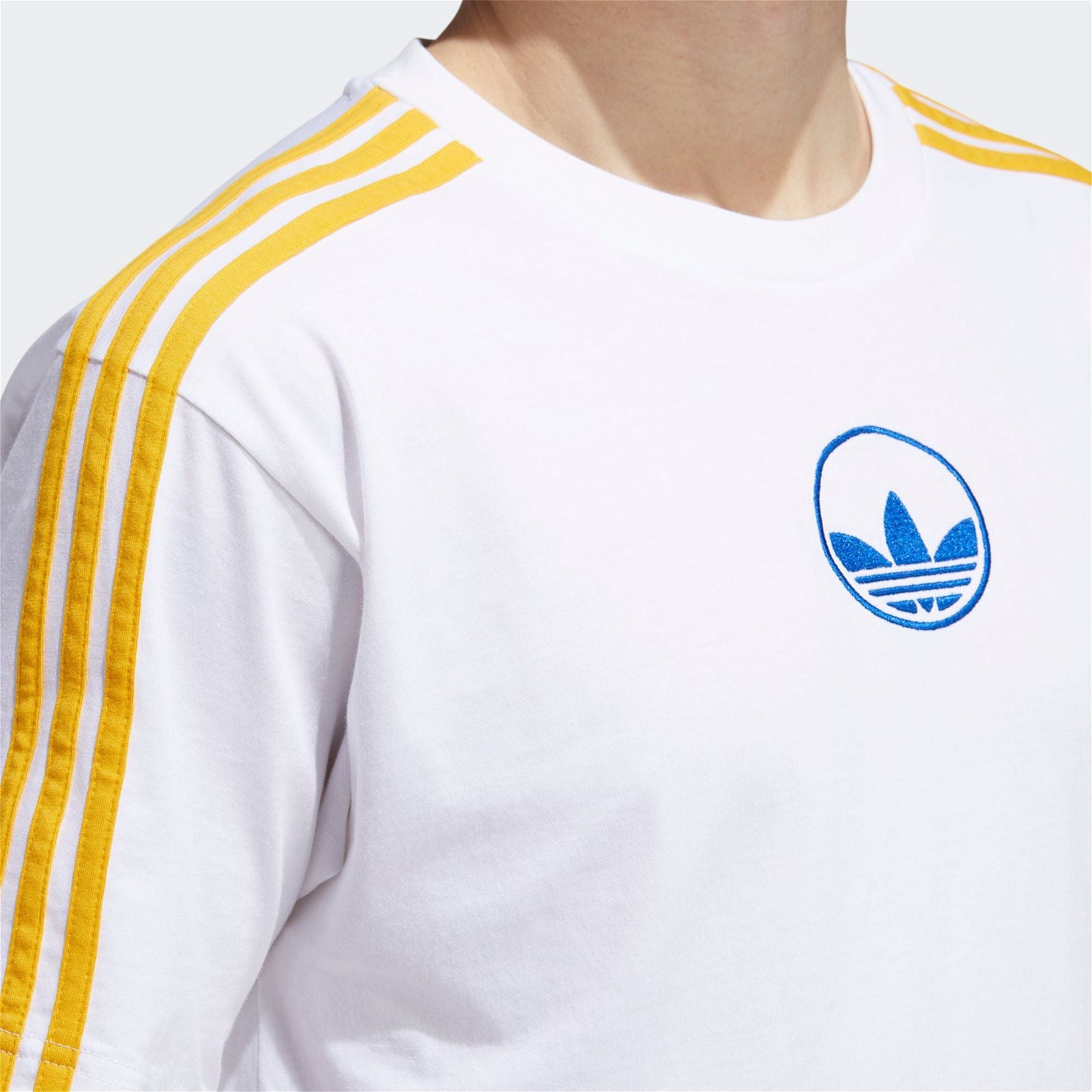 adidas Originals 3-Stripes Circle Trefoil Tee - White - ViaductClothing -  -  