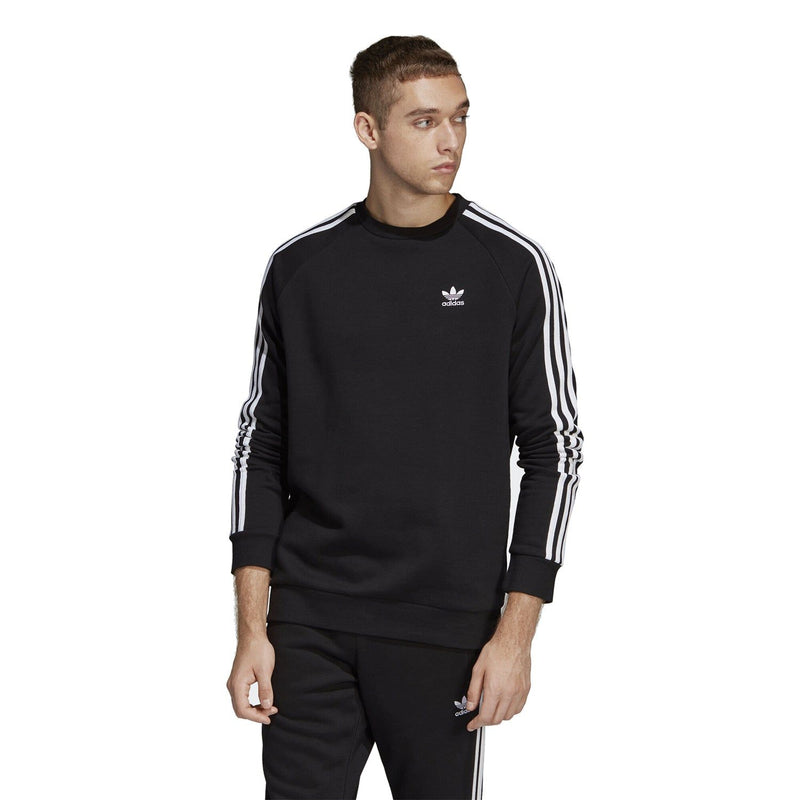 adidas Originals 3-Stripes Crewneck Sweatshirt - Black - ViaductClothing -  -  