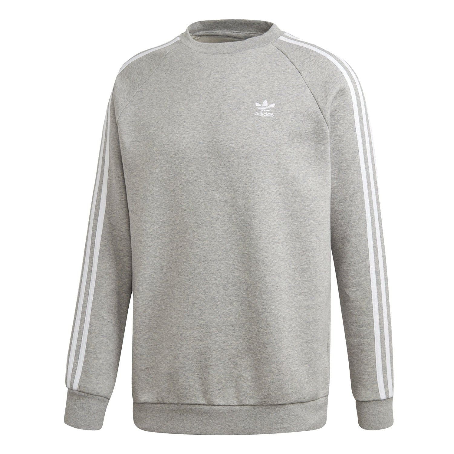 adidas Originals 3-Stripes Crewneck Sweatshirt - Grey - ViaductClothing -  -  