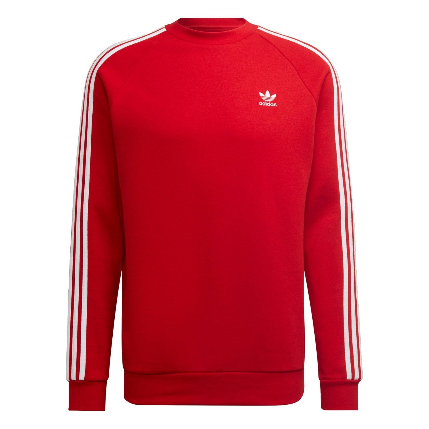 adidas Originals 3-Stripes Crewneck Sweatshirt - Red - ViaductClothing -  -  