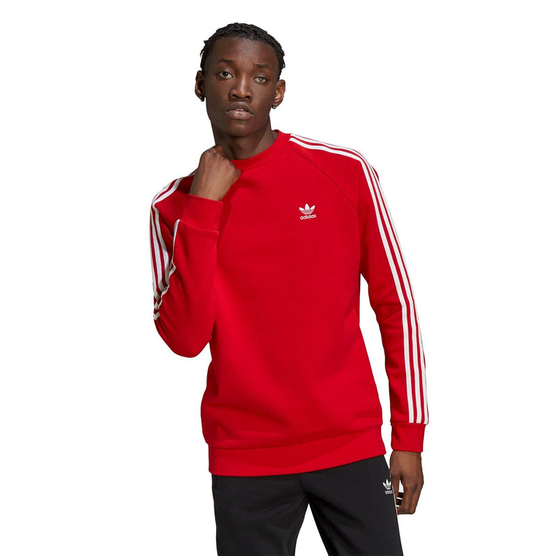 adidas Originals 3 Stripes Crewneck Sweatshirt Red ED6017 ViaductClothing