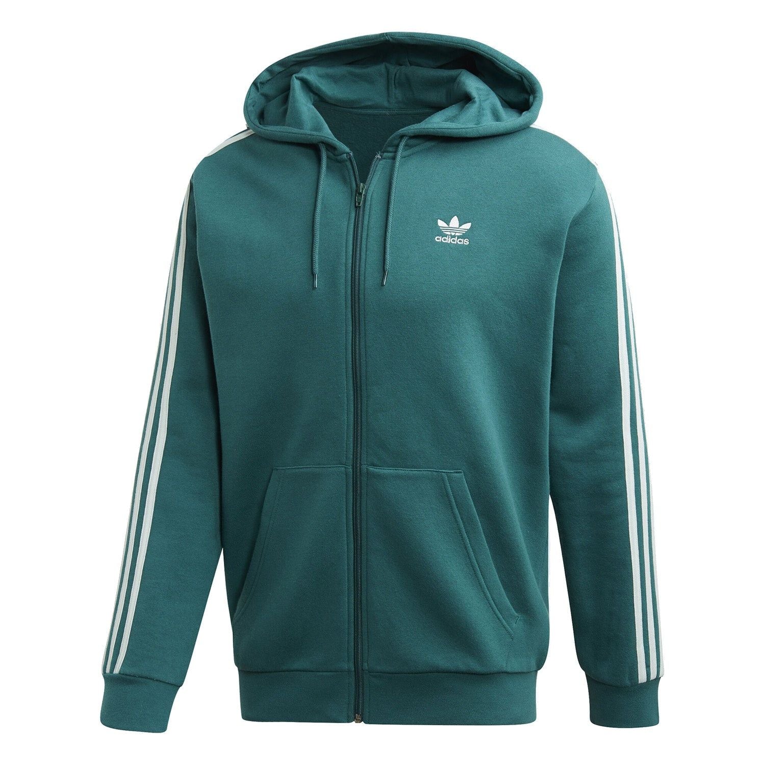 adidas Originals 3-Stripes FZ Hooded Jacket - Green - ViaductClothing -  -  