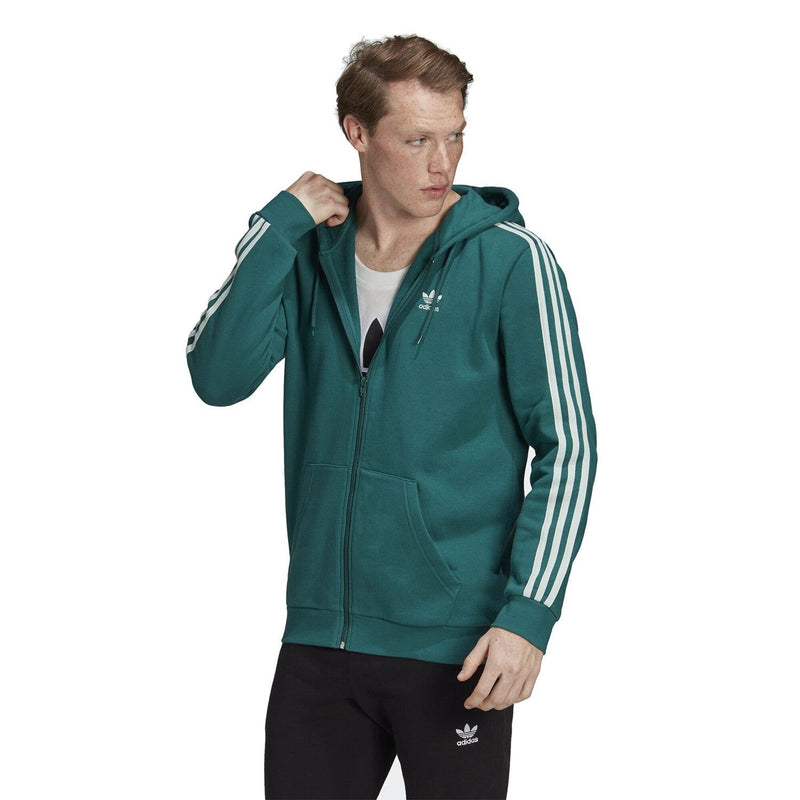 adidas Originals 3-Stripes FZ Hooded Jacket - Green - ViaductClothing -  -  