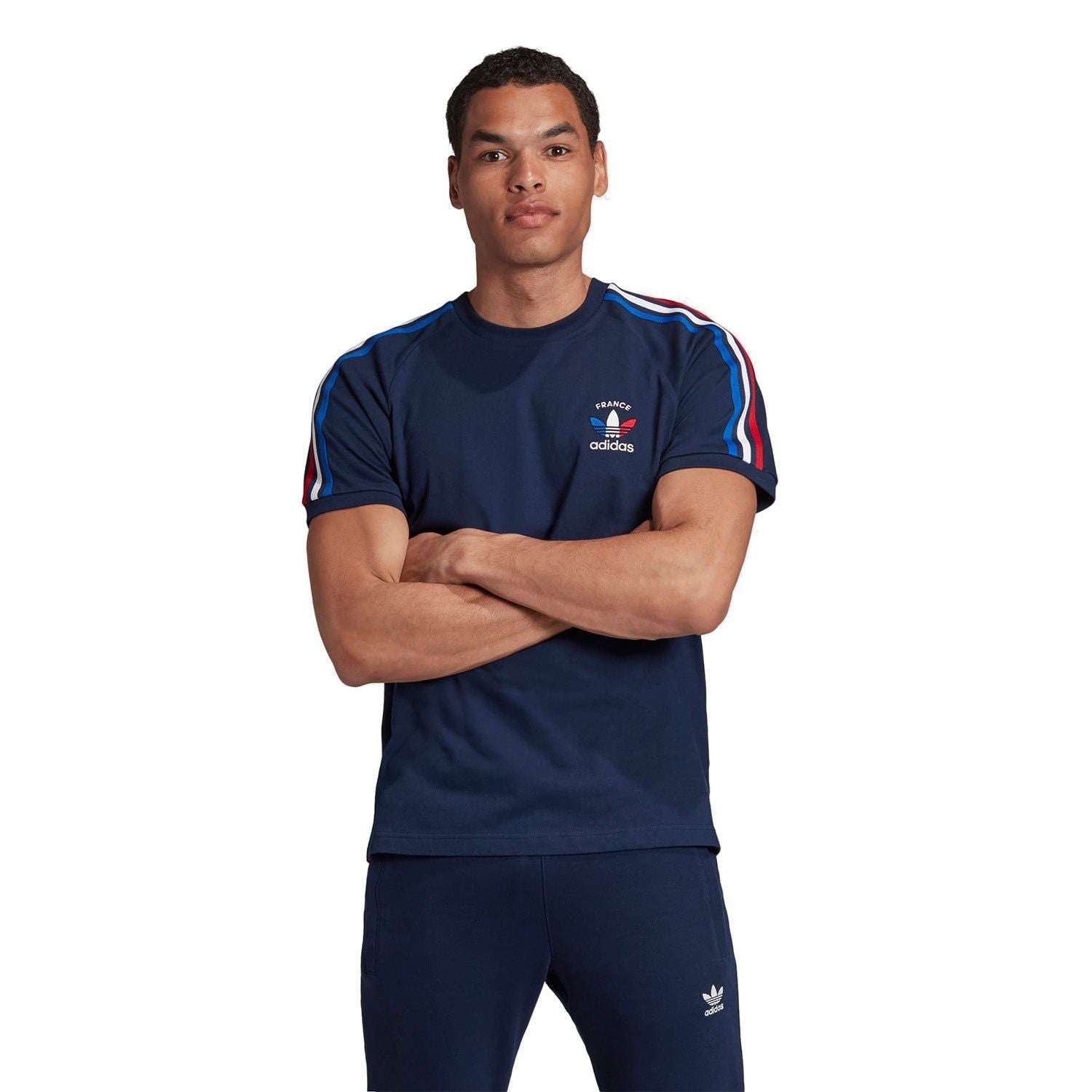 adidas Originals 3-Stripes France Tee - Navy - ViaductClothing -  -  