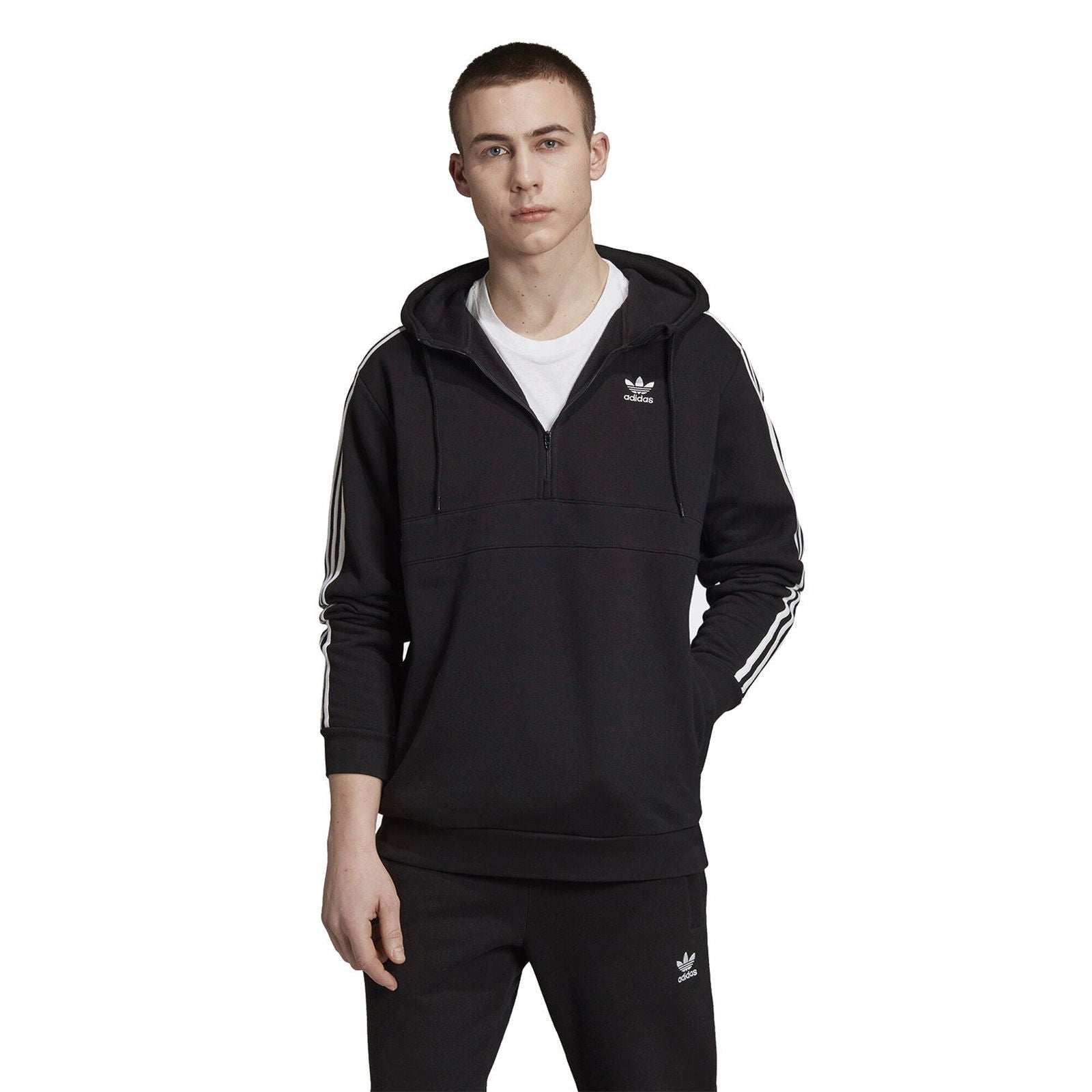 Black hoodie mens adidas hot sale
