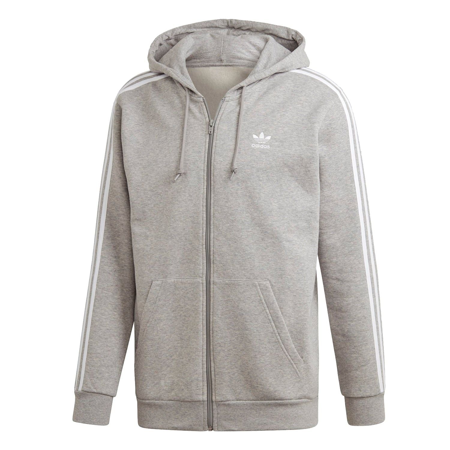 adidas Originals 3-Stripes Hoodie - Grey - ViaductClothing -  -  