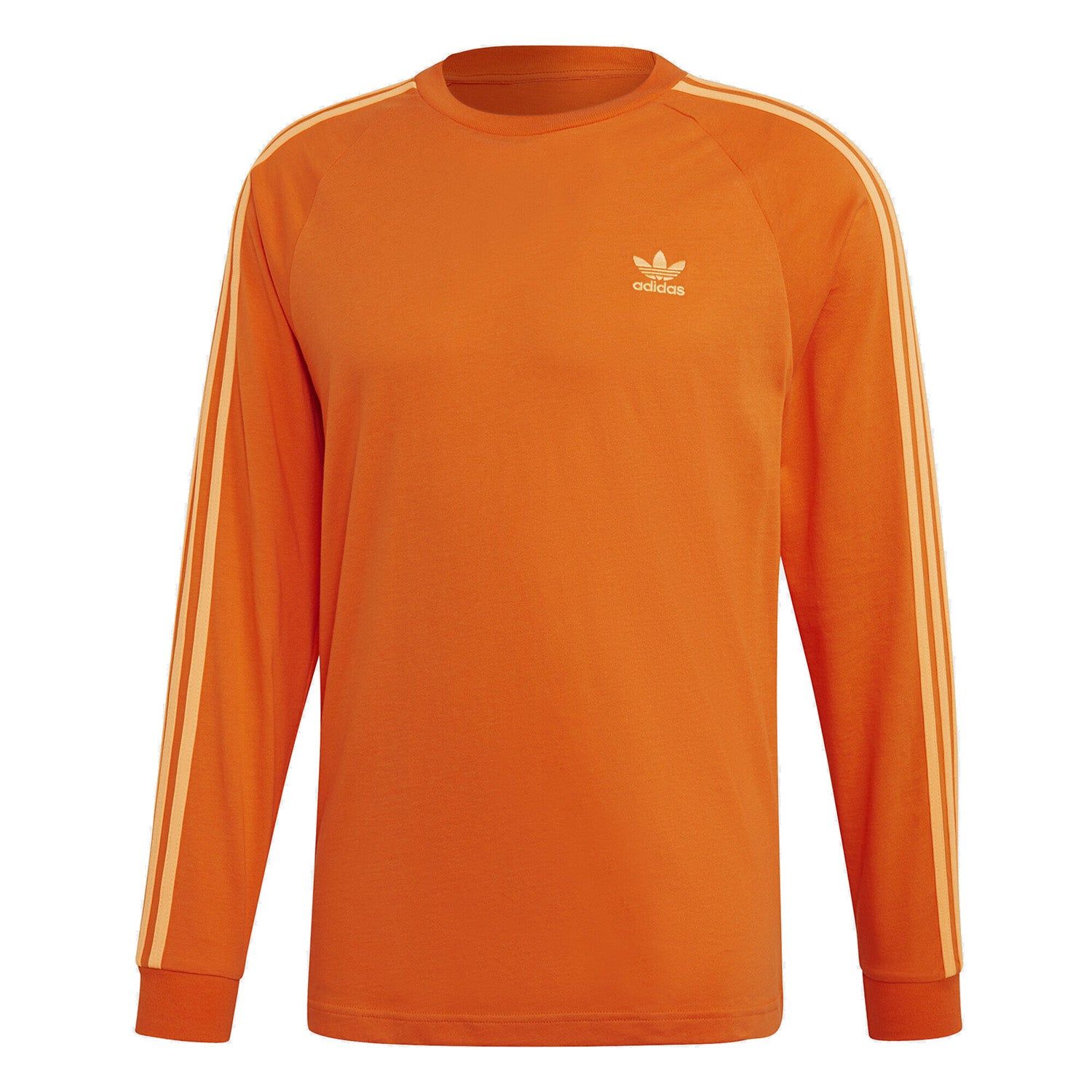 adidas Originals 3-Stripes Long Sleeve T Shirt - Orange - ViaductClothing -  -  