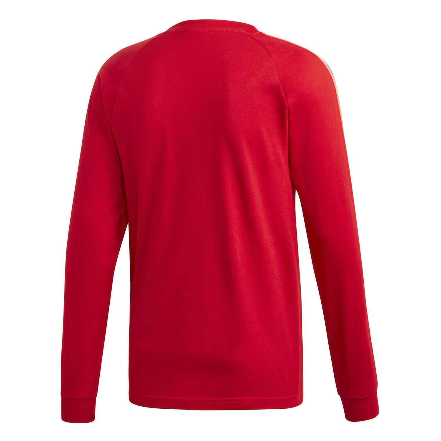 adidas Originals 3-Stripes Long Sleeved T Shirt - Red - ViaductClothing -  -  