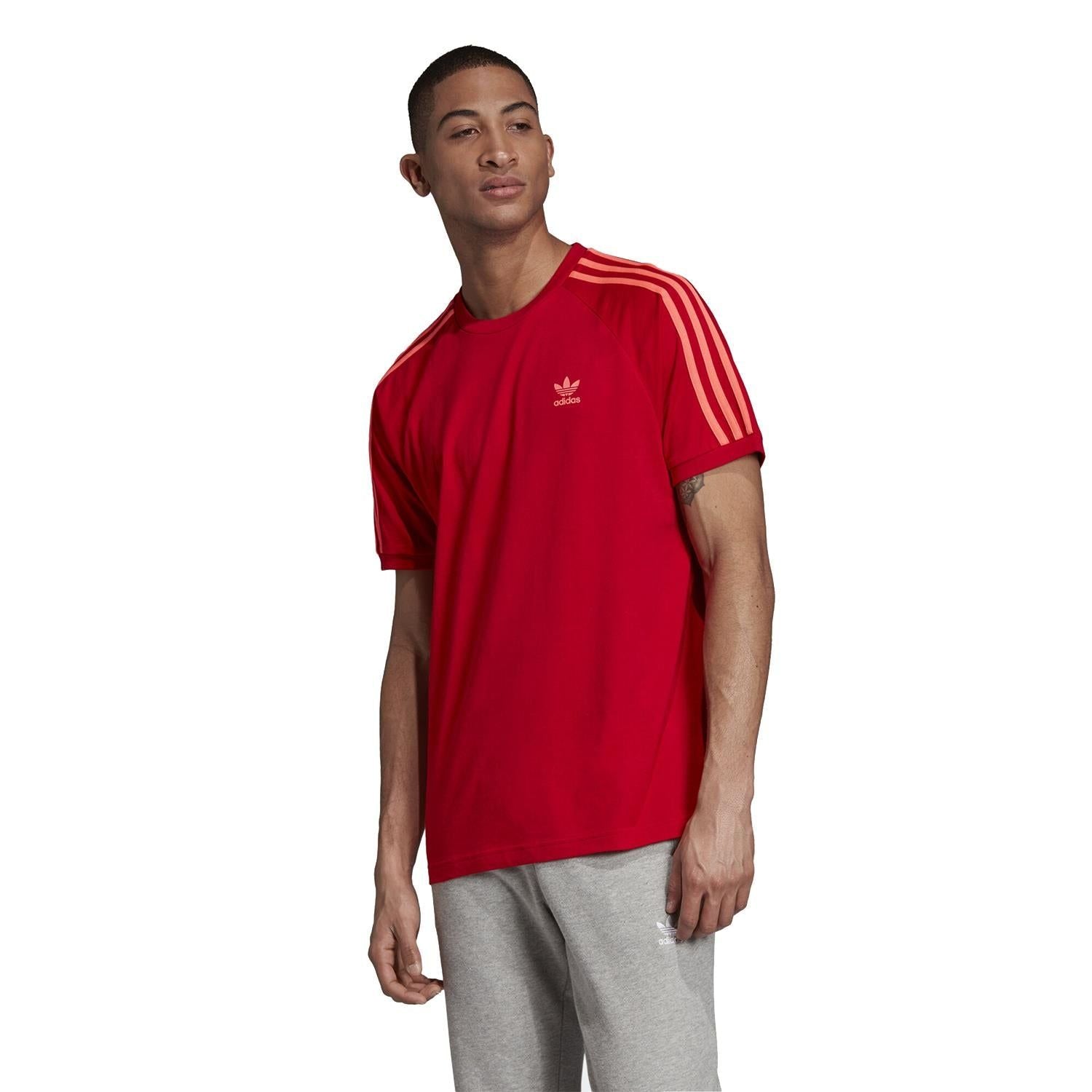 adidas Originals 3-Stripes T-Shirt - Scarlet - ViaductClothing -  -  