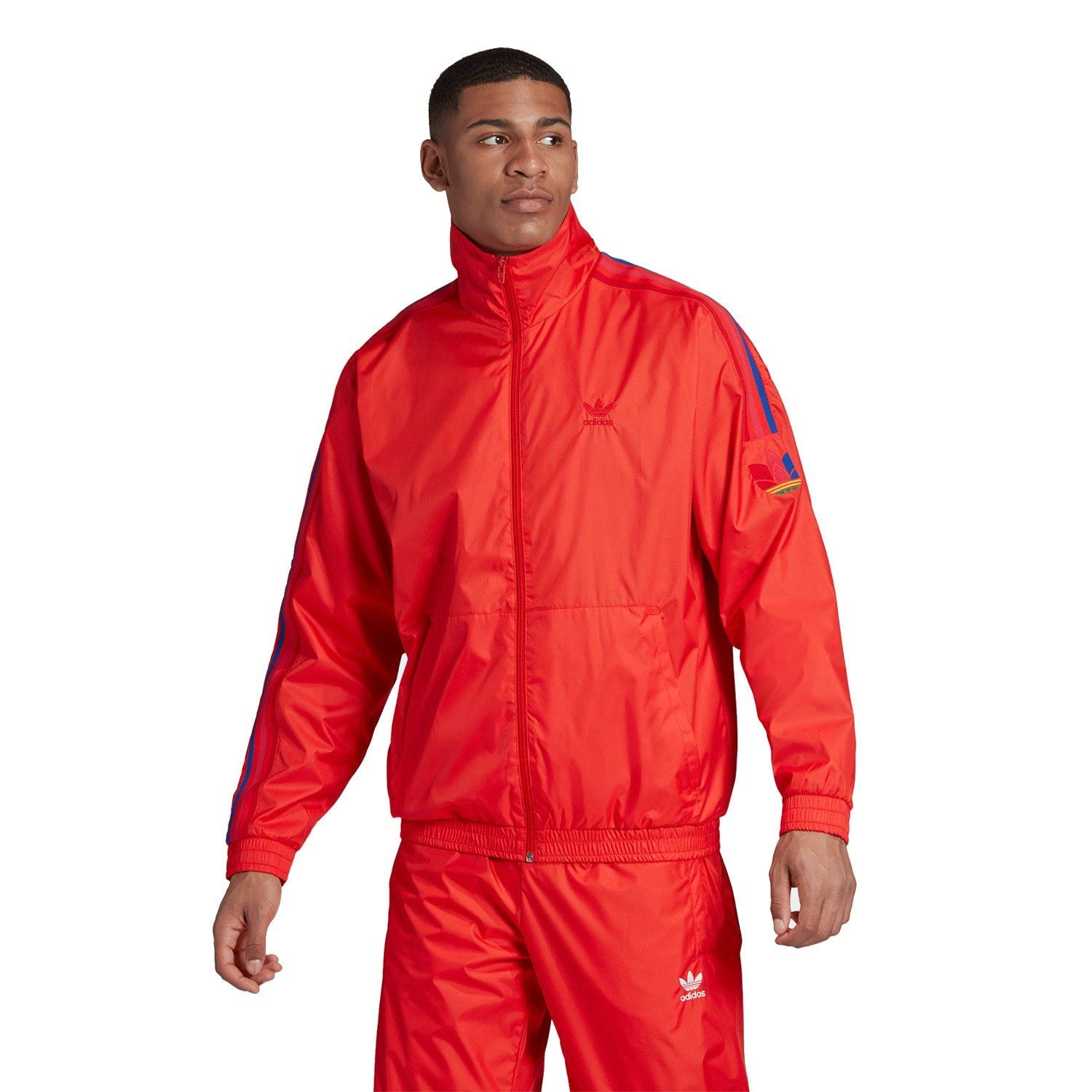 adidas Originals 3D Trefoil 3-Stripes Track Top - Red - ViaductClothing -  -  