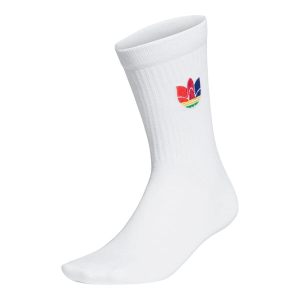 adidas Originals 3D Trefoil Cuff Crew Socks - White - ViaductClothing -  -  
