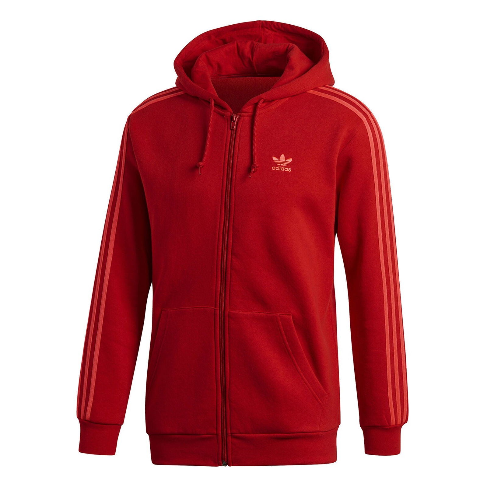 adidas Originals 3 Stripe Hoodie - Red - ViaductClothing -  -  