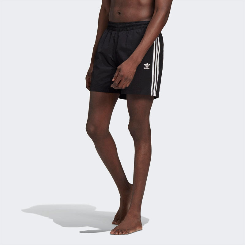 adidas Originals 3 Stripe Swim Short Black GN3523 ViaductClothing
