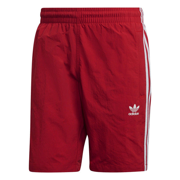 adidas Originals 3 Stripe Swim Shorts - Red - ViaductClothing -  -  