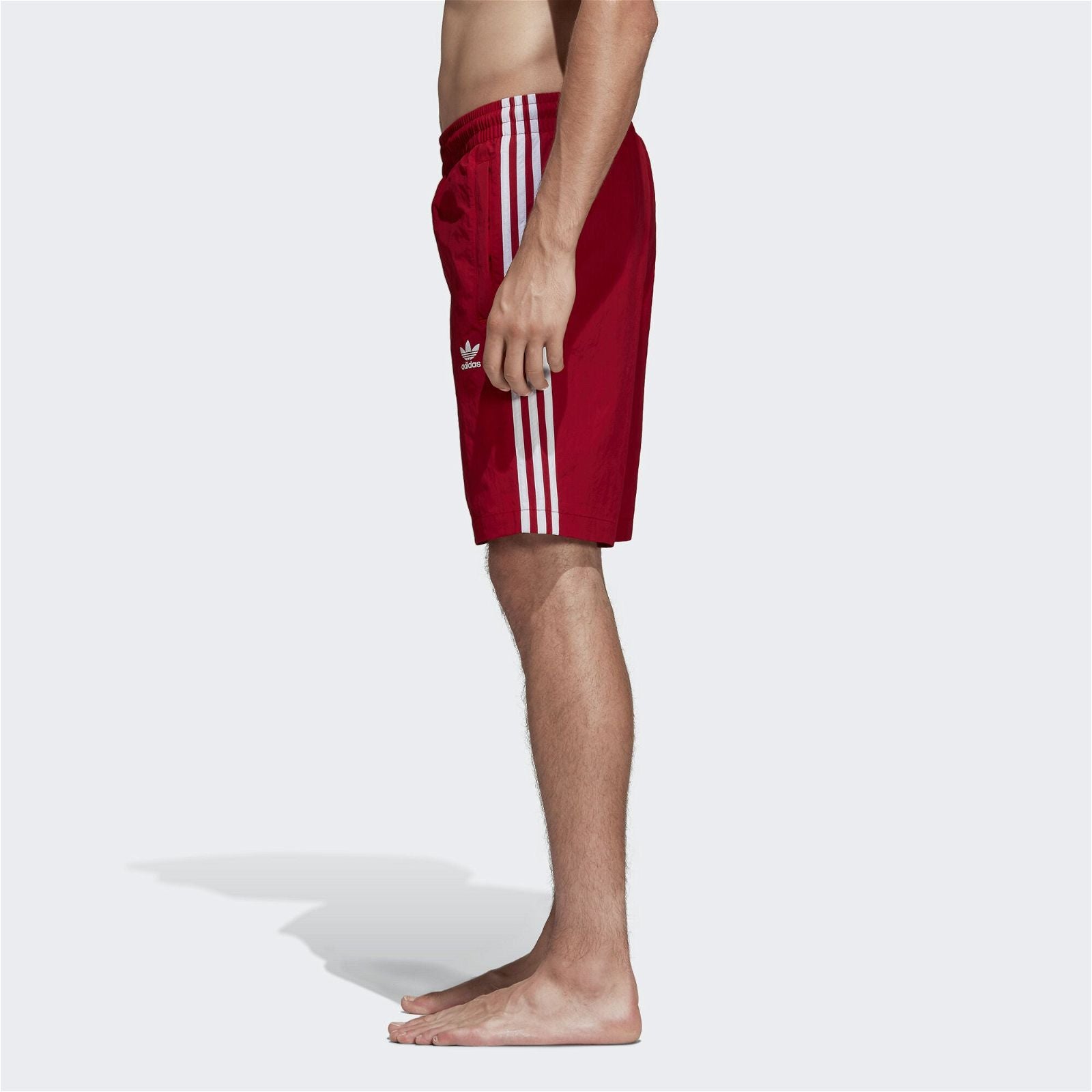 adidas Originals 3 Stripe Swim Shorts - Red - ViaductClothing -  -  