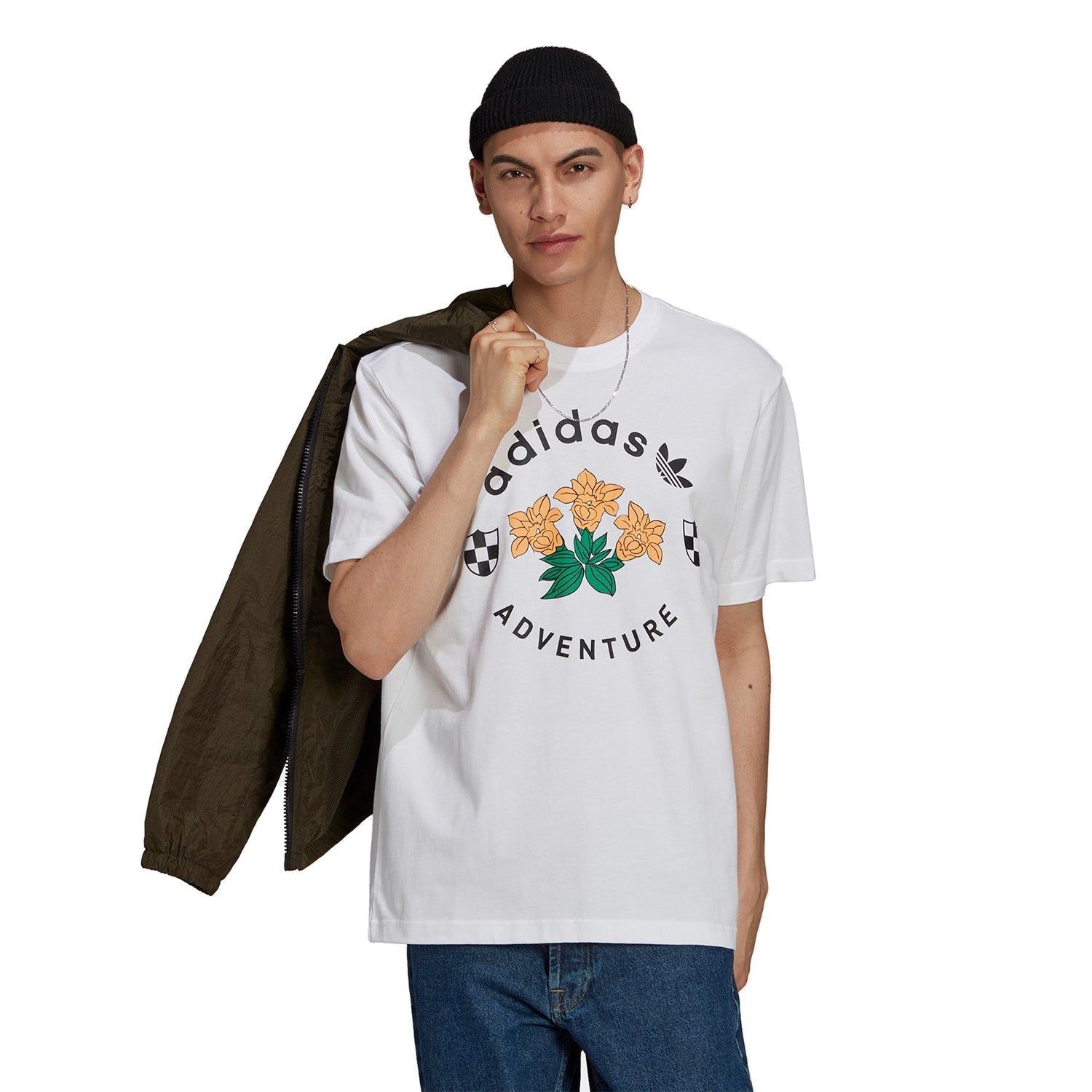 adidas Originals ADV Adventure Flowers T-shirt - White - ViaductClothing -  -  